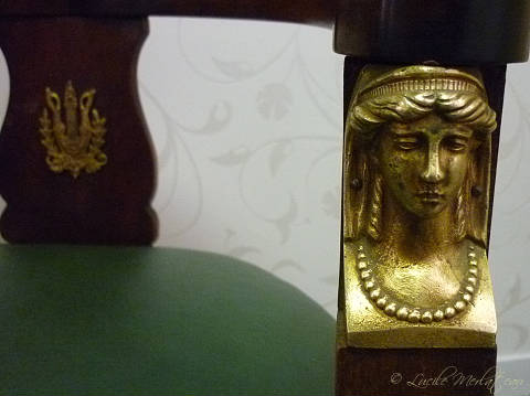 chaise de bureau <b>Empire</b>, d�tail bronzes