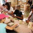 Guédelon, atelier taille de pierre.